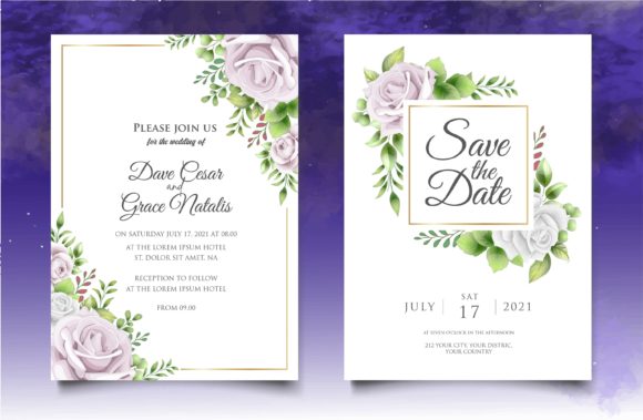 Download Hand Drawing Set Botanical Wedding Card - Botanical wedding Collection