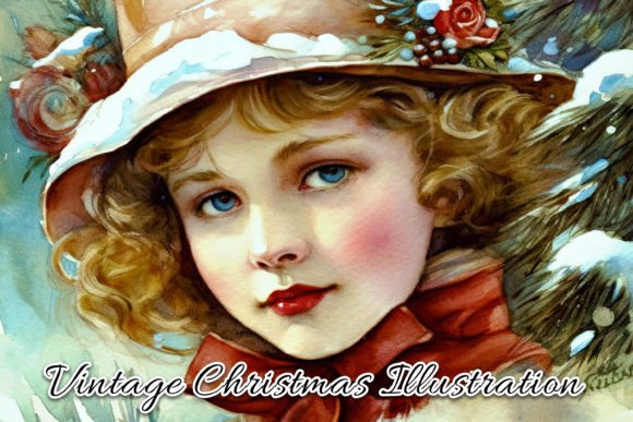 Download Vintage Christmas Card Illustration I - Christmas card illustration Collection