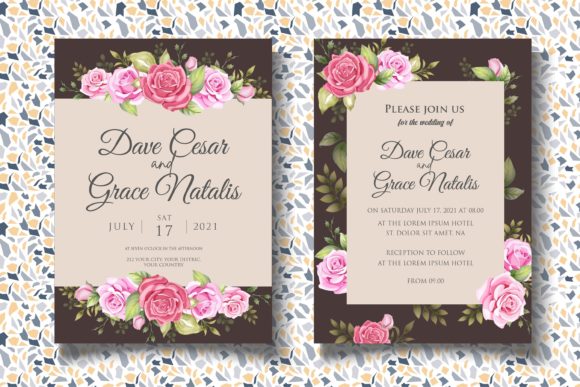 Download Hand Drawing Botanical Wedding Card Set - Botanical wedding Collection