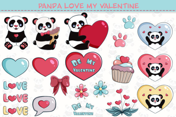 Download Cute Panda Valentine's Day Clipart - Premium Bundle