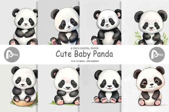 Download Digital Paper Cute Baby Panda - Premium Resources