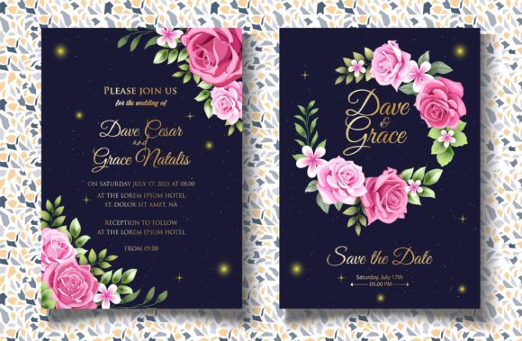 Download Hand Drawing Botanical Wedding Card Set - Botanical wedding Collection