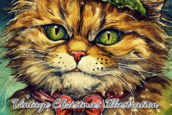 Download Vintage Christmas Card Illustration IX - Christmas card illustration Collection
